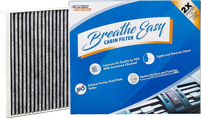 Spearhead Odor Defense Breathe Easy AC & Heater Cabin Filter, Fits Like OEM by SPEARHEAD