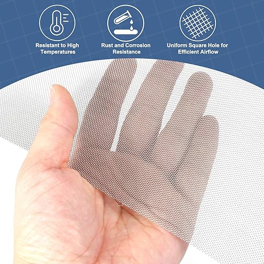 uxcell 30 Mesh 79" x 12" Woven Wire Mesh, 304 Stainless Steel Air Vent Filter - Image 5