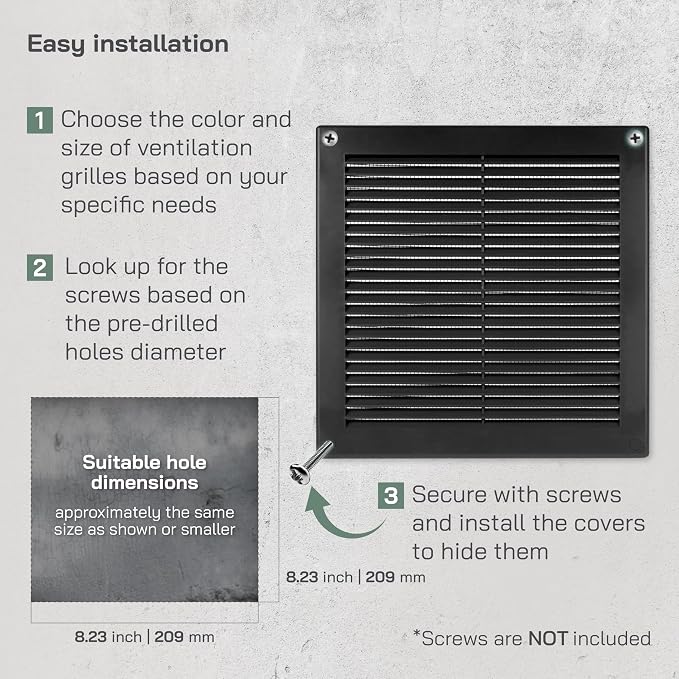 Vent Systems 10'' x 10'' Inch Black Soffit Vent Cover - Image 4