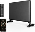 Ballu Mica Infrared Space Heater Large Room,Panel Heater with Programmable Thermostat,WiFi App Control,Portable Stand or Wall Mount, Energy Efficient Smart Quiet Heater,Work with Alexa,Black