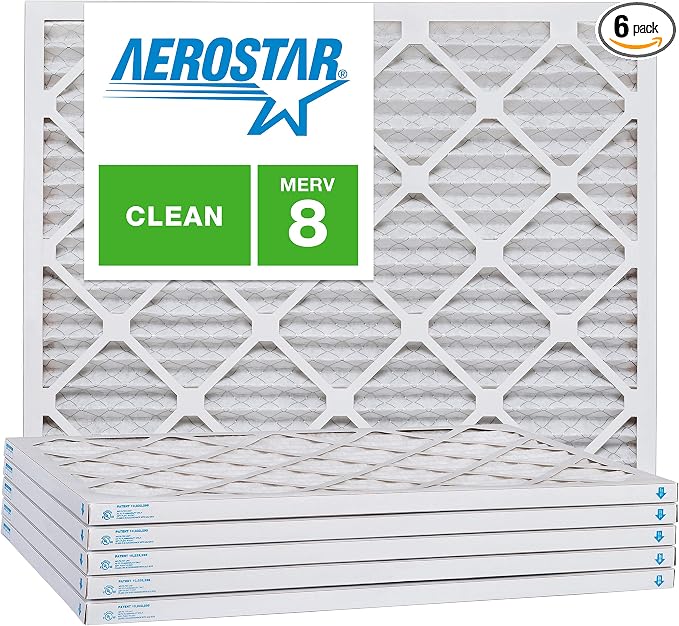 Aerostar 18x25x1 MERV 8 Air Filter, Pleated AC Furnace HVAC Filters, by AirFiltersDelivered