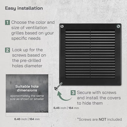 Vent Systems 8'' x 8'' Inch Black Soffit Vent Cover - Image 4