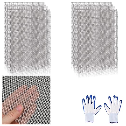 8 Pcs 13x9 20 Mesh 304 Stainless Steel Wire Mesh Sheet, Rustproof Metal Mesh by Unknown
