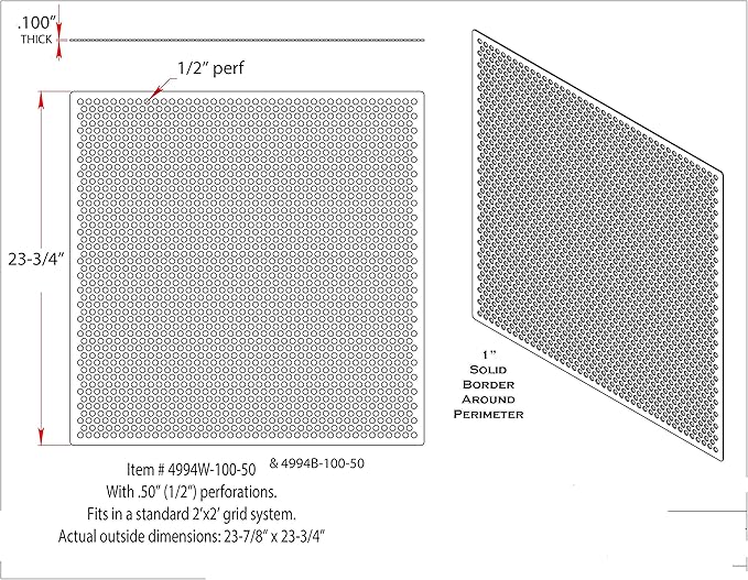 2'x2' Black Plastic Perforated Tile, 5 Pack, - Image 6