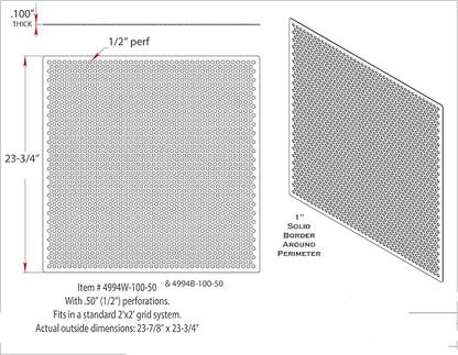 2'x2' Black Plastic Perforated Tile, 5 Pack, - Image 6
