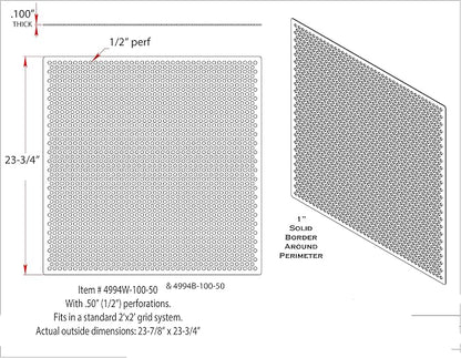 2'x2' Black Plastic Perforated Tile, 10 Pack, - Image 6